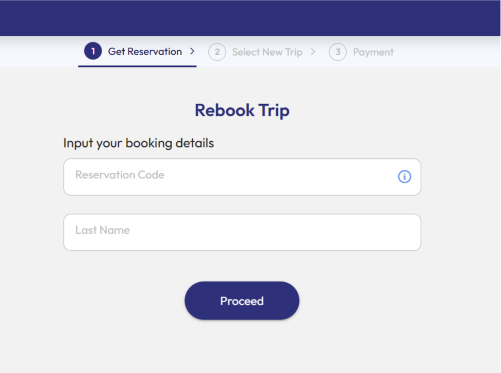 Rebook Trips in Easybus
