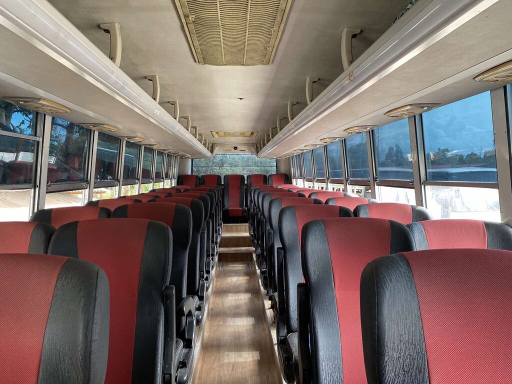 Interior of an airconditioned Cherry Bus.