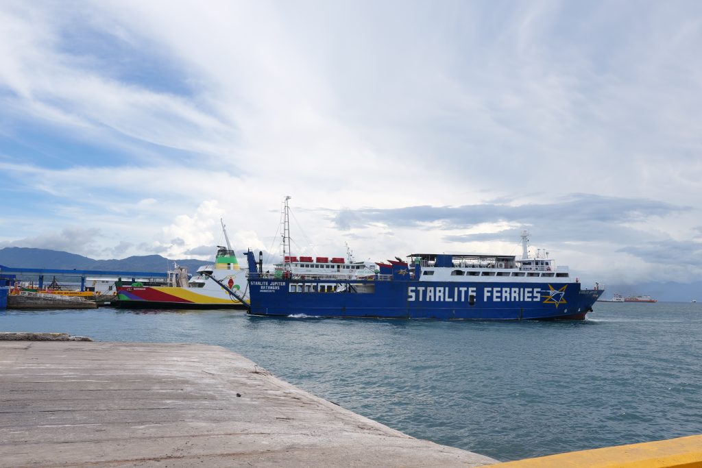 Ferries docked at the port